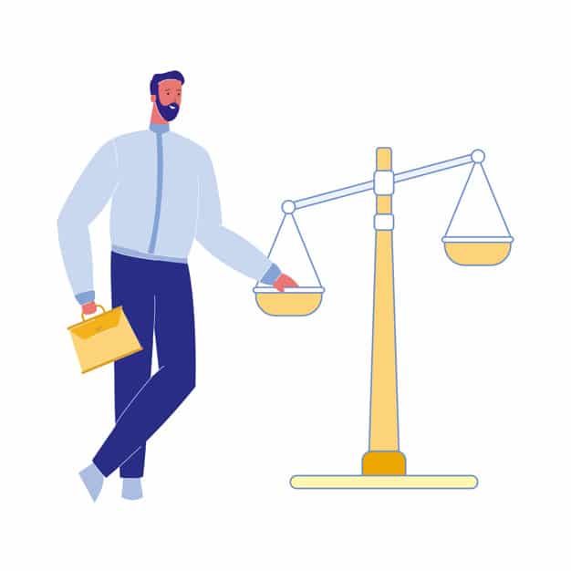 Lawyer with Justice Scales Vector Illustration juge